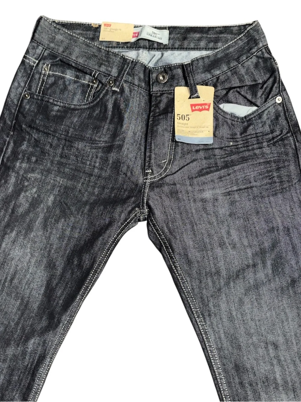 Levi's 505 Straight Fit Jeans Dark Blue Wash Denim 28x28 NWT